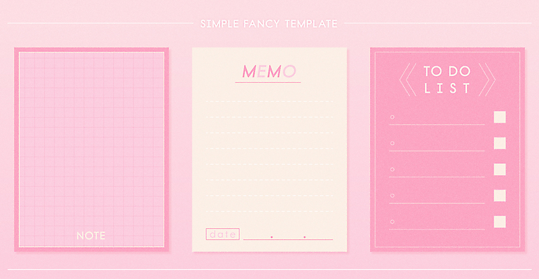 템플릿 디자인 내지 분홍색 사람없음 세트 다이어리 메모지 심플 팬시 메모노트 모눈 체크리스트 카피스페이스 미니멀 다꾸 투두리스트 이미지템플릿 AI파일 컬러 사무용품 공백 신조어 리스트 약어 파일형식 벡터