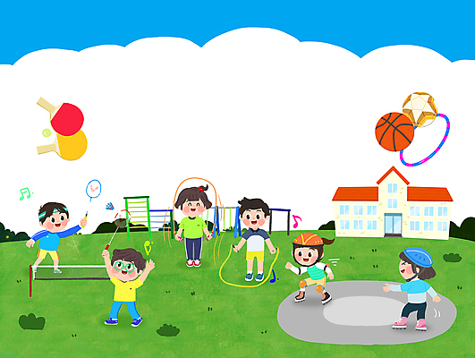 전신 PSD 구름 여자 남자 어린이 스포츠 일러스트 학교 하늘 수업 프레임 농구공 들기 소녀 소년 여러명 점프 탁구채 배드민턴라켓 롤러블레이드 헬멧 셔틀콕 즐거움 줄넘기 배드민턴 훌라후프 어린이만 카피스페이스 방과후 국내일러스트 자연요소 교육 감정 스포츠용품 다수 공 모션 농구 사람 취미 운동 구기 공백 라켓 탁구용품 보호장비 파일형식