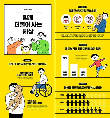 전신 여자 남자 어린이 일러스트 안기 그래프 사람모양 함께함 소녀 소년 여러명 상반신 성인 노란색 만세 인포그래픽 강아지 장애인 박수 휠체어 장애 개선 안내견 의족 들어올리기 국내일러스트 AI파일 모양 컬러 다수 컨셉 모션 사람 손짓 반려동물 개 파일형식 벡터