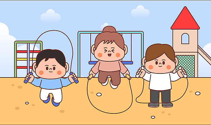 전신 구름 여자 남자 어린이 스포츠 일러스트 하늘 들기 소녀 소년 세명 점프 잡기 미끄럼틀 놀이터 그네 줄넘기 유산소운동 어린이만 국내일러스트 AI파일 자연요소 모션 놀이 사람 운동 놀이기구 파일형식 벡터