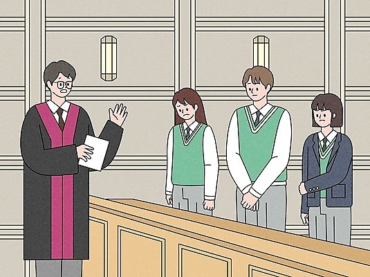 학생 여자 남자 교복 종이 일러스트 청소년 고개숙이기 말하기 들기 여러명 상반신 성인 손들기 판사복 찡그림 법률가 판사 재판 손모으기 판결 법원 공손 재판소 국내일러스트 AI파일 직업 옷 다수 모션 표정 숙이기 사람 손짓 가운 법 파일형식 벡터