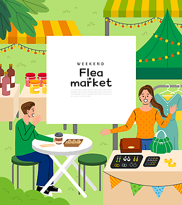 전신 옷 여자 남자 커피 의자 가방 일러스트 장신구 탁자 술병 서기 앉기 손짓 성인 두명 상점 귀걸이 반지 잡기 잼 상인 고객 천막 장사 타코야키 알전구 성인만 플리마켓 국내일러스트 AI파일 잡화 음료 가구 전구 모션 병_용기 주류 사람 소스_음식 시장 상업 일본음식 파일형식 벡터