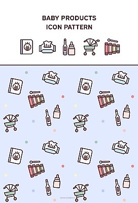 얼굴 백그라운드 패턴 일러스트 사람없음 파란색 장난감 다이어리 아기용품 화장지 젖병 체온계 유모차 실로폰 국내일러스트 AI파일 컬러 무늬 타악기 신체부위 사무용품 온도계 오브젝트 파일형식 벡터