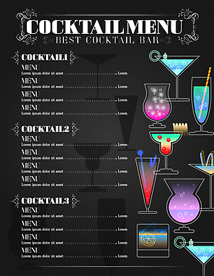 일러스트 빨대 사람없음 컬러풀 검은색 다양 칵테일 고급 레몬 메뉴 칵테일잔 메뉴판 국내일러스트 AI파일 컬러 다수 컨셉 술잔 과일 주류 파일형식 벡터