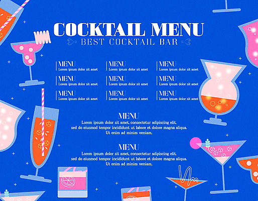 일러스트 빨대 사람없음 파란색 반짝임 다양 칵테일 시원함 레몬 메뉴 칵테일잔 메뉴판 국내일러스트 AI파일 컬러 다수 술잔 과일 모션 주류 파일형식 벡터