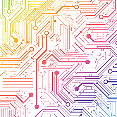 선 백그라운드 일러스트 사람없음 컬러풀 회로판 라인아트 반도체 그라데이션 메인보드 복잡 국내일러스트 AI파일 컬러 컨셉 파일형식 벡터