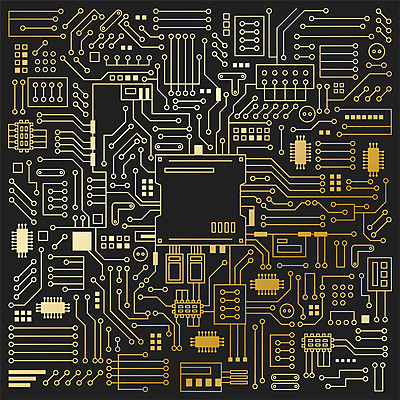 선 백그라운드 일러스트 사람없음 금색 회로판 라인아트 반도체 마이크로칩 메인보드 복잡 CPU 국내일러스트 AI파일 컬러 컨셉 메모리칩 컴퓨터부품 파일형식 벡터