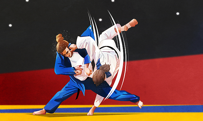 전신 PSD 여자 일러스트 운동선수 기술 경기 성인 두명 격투기 라이벌 싸움 유도 유도선수 유도복 유도경기 성인여자만 국내일러스트 스포츠 모션 도복 사람 여자만 성인만 파일형식