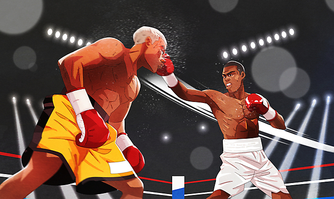 PSD 남자 일러스트 운동선수 경기 상반신 성인 두명 권투 글러브 권투장 펀치 수비 권투선수 라이벌 싸움 빛망울 때리기 스파링 성인남자만 국내일러스트 스포츠용품 스포츠 장갑 스포츠시설 모션 사람 빛 격투기 남자만 성인만 파일형식