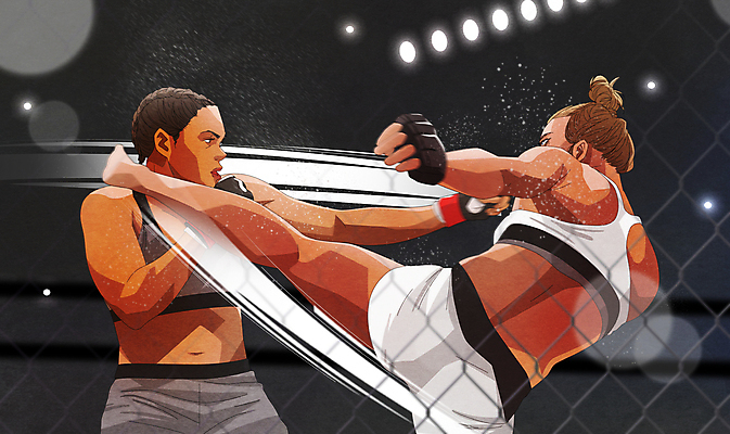 전신 PSD 여자 일러스트 운동선수 경기 상반신 성인 두명 격투기 펀치 수비 킥 라이벌 싸움 격투선수 때리기 성인여자만 국내일러스트 스포츠 모션 사람 여자만 성인만 파일형식