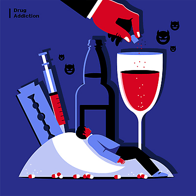 전신 손 남자 와인잔 술잔 일러스트 술병 주사기 한명 들기 성인 신체부위 빨간색 파란색 눕기 알약 와인 범죄 붓기 악마 가루 사회이슈 마약 마약중독 마약중독자 성인남자한명만 국내일러스트 AI파일 1 컬러 컨셉 의료기기 모션 병_용기 잔 주류 사람 약 중독 남자한명만 성인남자만 파일형식 벡터