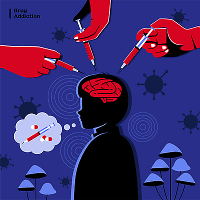 손 남자 실루엣 생각 일러스트 주사기 한명 들기 상반신 성인 신체부위 빨간색 파란색 알약 버섯 범죄 바이러스 사회이슈 뇌 마약 마약중독 마약중독자 증상 성인남자한명만 국내일러스트 AI파일 1 컬러 컨셉 의료기기 모션 촬영기법 사람 약 중독 남자한명만 성인남자만 파일형식 벡터