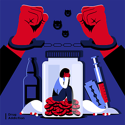 전신 손 여자 일러스트 술병 주사기 한명 앉기 성인 신체부위 빨간색 파란색 알약 주먹 범죄 좌절 약병 악마 가루 수갑 사회이슈 구속 웅크림 마약 마약중독 성인여자한명만 국내일러스트 AI파일 1 감정 컬러 컨셉 의료기기 모션 병_용기 주류 사람 약 중독 병_담는 여자한명만 성인여자만 파일형식 벡터