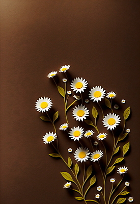 JPG 스튜디오촬영 편집이미지 꽃 종이 잎 사람없음 갈색 흰색 페이퍼아트 편집실사 AI포토 AI콘텐츠 식물 컬러 실내 CG 파일형식