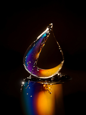 JPG 편집이미지 순간포착 사람없음 컬러풀 반사 물방울 액체 디지털합성 튀는물 편집실사 AI컴퓨터그래픽 AI콘텐츠 컬러 촬영기법 CG 액체표현 스플래쉬 파일형식