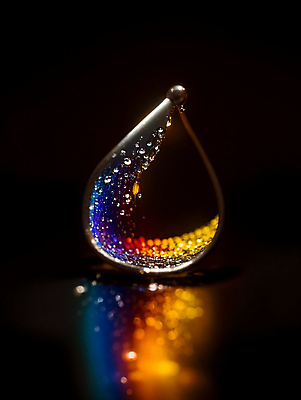 JPG 편집이미지 순간포착 사람없음 컬러풀 반사 물방울 액체 디지털합성 튀는물 편집실사 AI컴퓨터그래픽 AI콘텐츠 컬러 촬영기법 CG 액체표현 스플래쉬 파일형식