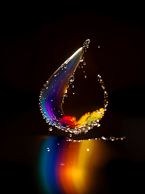 JPG 편집이미지 순간포착 사람없음 컬러풀 반사 물방울 액체 디지털합성 튀는물 편집실사 AI컴퓨터그래픽 AI콘텐츠 컬러 촬영기법 CG 액체표현 스플래쉬 파일형식