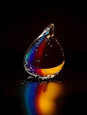 JPG 편집이미지 순간포착 사람없음 컬러풀 반사 물방울 액체 디지털합성 튀는물 편집실사 AI컴퓨터그래픽 AI콘텐츠 컬러 촬영기법 CG 액체표현 스플래쉬 파일형식