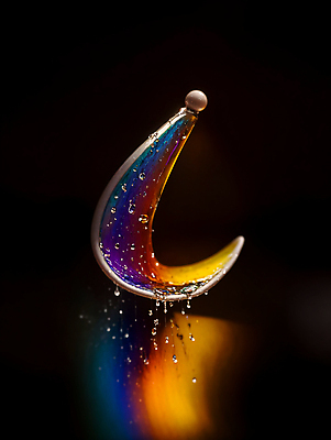 JPG 편집이미지 순간포착 사람없음 컬러풀 반사 물방울 액체 디지털합성 튀는물 편집실사 AI컴퓨터그래픽 AI콘텐츠 컬러 촬영기법 CG 액체표현 스플래쉬 파일형식