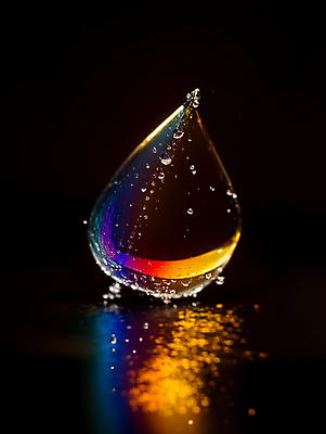 JPG 편집이미지 순간포착 사람없음 컬러풀 반사 물방울 액체 디지털합성 튀는물 편집실사 AI컴퓨터그래픽 AI콘텐츠 컬러 촬영기법 CG 액체표현 스플래쉬 파일형식