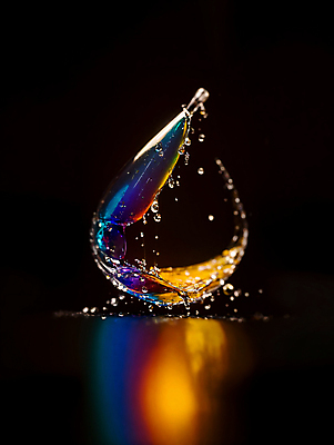 JPG 편집이미지 순간포착 사람없음 컬러풀 반사 물방울 액체 디지털합성 튀는물 편집실사 AI컴퓨터그래픽 AI콘텐츠 컬러 촬영기법 CG 액체표현 스플래쉬 파일형식