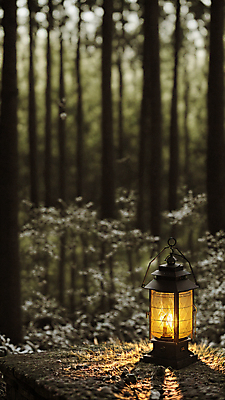 JPG 주간 편집이미지 사람없음 야외 아웃포커스 빛 랜턴 숲속 숲 편집실사 AI포토 AI콘텐츠 자연요소 조명 촬영기법 CG 파일형식