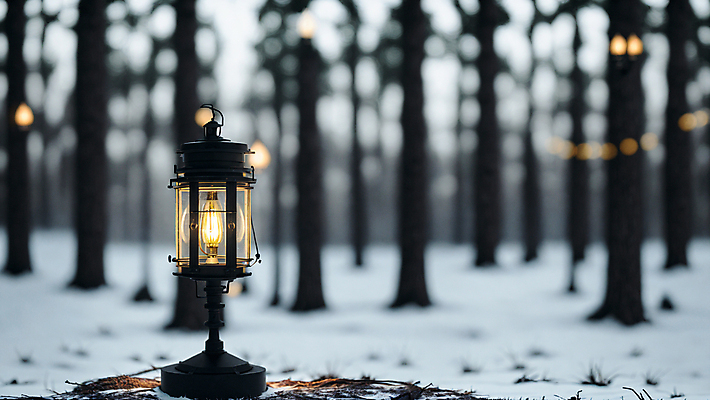 JPG 주간 편집이미지 겨울 사람없음 야외 아웃포커스 빛 눈 랜턴 숲속 숲 편집실사 AI포토 AI콘텐츠 자연요소 계절 날씨 조명 촬영기법 CG 파일형식