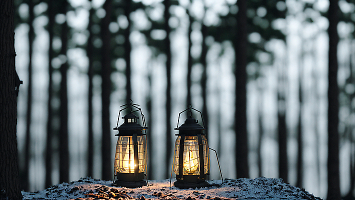 JPG 주간 편집이미지 겨울 사람없음 야외 아웃포커스 빛 눈 랜턴 숲속 숲 편집실사 AI포토 AI콘텐츠 자연요소 계절 날씨 조명 촬영기법 CG 파일형식