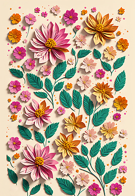 JPG 스튜디오촬영 편집이미지 꽃 종이 잎 사람없음 페이퍼아트 조화 편집실사 AI포토 AI콘텐츠 식물 실내 CG 파일형식