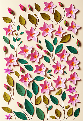 JPG 스튜디오촬영 편집이미지 꽃 종이 잎 사람없음 페이퍼아트 조화 편집실사 AI포토 AI콘텐츠 식물 실내 CG 파일형식