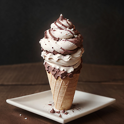 JPG 스튜디오촬영 편집이미지 접시 사람없음 초콜릿 달콤 아이스크림콘 콘아이스크림 소프트아이스크림 편집실사 AI포토 AI콘텐츠 식기 아이스크림 디저트 실내 맛 CG 콘 파일형식