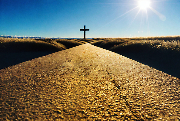 JPG 편집이미지 기독교 길 십자가 풍경 사람없음 태양 디지털합성 편집소스 편집실사 AI컴퓨터그래픽 AI콘텐츠 자연요소 종교 CG 파일형식