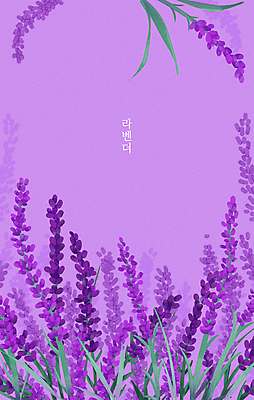 PSD 백그라운드 일러스트 여름꽃 사람없음 여름 보라색 풀 라벤더 카피스페이스 국내일러스트 식물 계절 꽃 컬러 공백 허브 파일형식 여름_계절