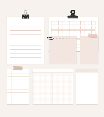 일러스트 사람없음 세트 줄무늬 다양 메모지 포스트잇 심플 격자 메모꽂이 메모집게 모눈 서류집게 원고지 마스킹테이프 국내일러스트 AI파일 다수 무늬 문구용품 집게 사무용품 테이프 파일형식 벡터