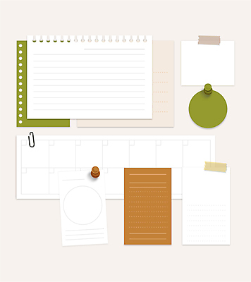 일러스트 사람없음 세트 줄무늬 다양 메모지 원형 압정 계획표 심플 메모꽂이 마스킹테이프 국내일러스트 AI파일 도형 다수 무늬 문구용품 사무용품 계획 테이프 파일형식 벡터