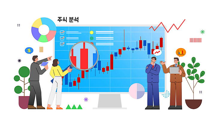 전신 여자 남자 화분 생각 일러스트 돋보기 그래프 들기 손짓 여러명 성인 태블릿 팔짱 모니터 가리킴 비즈니스맨 비즈니스우먼 확대 전문직 주식 분석 고민 투자 상승 주가 분석가 주식표 성인만 국내일러스트 AI파일 직업 감정 다수 컨셉 비즈니스 모션 사람 금융 전자제품 스마트기기 컴퓨터 직장인 파일형식 벡터