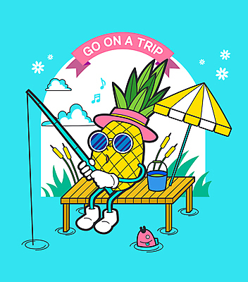구름 여유 여행 하늘색 일러스트 낚시 어류 앉기 사람없음 여름 여름휴가 바캉스 선글라스 잡기 파라솔 낚싯대 양동이 파인애플 과일캐릭터 파인애플캐릭터 트로피컬아트 월간캐릭터 일러캐릭터 AI파일 자연요소 캐릭터 계절 감정 안경 과일 모션 레저 휴가 파란색 수중동물 낚시용품 열대과일 그림 파일형식 벡터 여름_계절