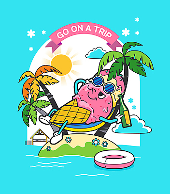 구름 여유 섬 여행 하늘색 일러스트 들기 사람없음 여름 여름휴가 바캉스 선글라스 야자수 눕기 태양 병 튜브 해먹 콘아이스크림 아이스크림캐릭터 트로피컬아트 월간캐릭터 일러캐릭터 AI파일 자연요소 나무 캐릭터 식기 계절 감정 안경 모션 휴가 아이스크림 파란색 침대 그림 파일형식 벡터 여름_계절