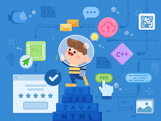 전신 학생 남자 어린이 일러스트 수업 어류 한명 서기 소년 파란색 체크표시 커서 잠수복 인터넷창 QR코드 개발 소년한명만 코딩 에듀테크 국내일러스트 AI파일 1 옷 교육 컬러 인터넷 모션 정보기술 사람 수중동물 확인 컴퓨터교육 남자한명만 소년만 파일형식 벡터