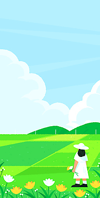 전신 구름 여자 꽃 백그라운드 일러스트 하늘 산 한명 서기 들기 초원 성인 맑음 여름풍경 농촌 전원생활 성인여자한명만 목가 국내일러스트 AI파일 자연요소 식물 1 모션 날씨 사람 풍경 생활 시골 여자한명만 성인여자만 파일형식 벡터 여름_계절