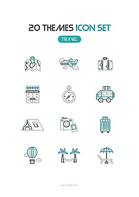 구름 아이콘 여행 지도 호텔 비행기 텐트 사람없음 야자수 캐리어 여행가방 열기구 파라솔 나침반 라인아이콘 선베드 폴라로이드 위치 해먹 캠핑카 민트색 2D아이콘 AI파일 자연요소 나무 컬러 의자 가방 항공교통 자동차 숙소 대중교통 캠핑도구 카메라 침대 파일형식 벡터