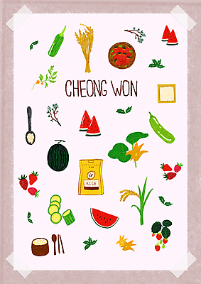 PSD 잎 일러스트 딸기 밥 수박 수저 사람없음 벼 쌀 소나무 낙서 그림 특산물 손그림 애호박 엘리먼트 아기자기 국내일러스트 청주시 나무 식물 식기 음식 컨셉 과일 호박 곡류 충청북도 파일형식