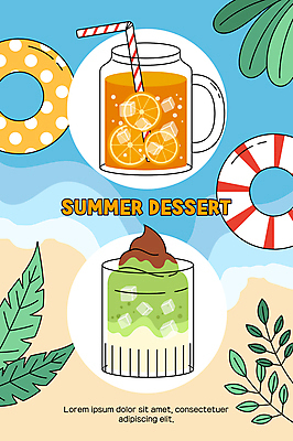 포스터 오렌지 일러스트 나뭇잎 디저트 해변 사람없음 여름 풀잎 오렌지주스 녹차 튜브 녹차라떼 오렌지에이드 국내일러스트 AI파일 계절 음식 바다 잎 과일 차_음료 풀_식물 과일주스 라떼 에이드 파일형식 벡터