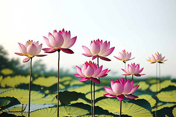 JPG 편집이미지 꽃 불교 하늘 연꽃 풍경 사람없음 연못 연잎 편집실사 AI포토 AI콘텐츠 식물 종교 잎 CG 파일형식