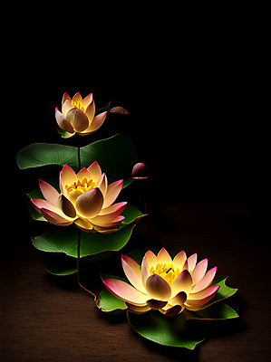 JPG 편집이미지 불교 연꽃 사람없음 빛 어둠 등불 연등 편집실사 AI포토 AI콘텐츠 꽃 종교 조명 불교용품 CG 파일형식