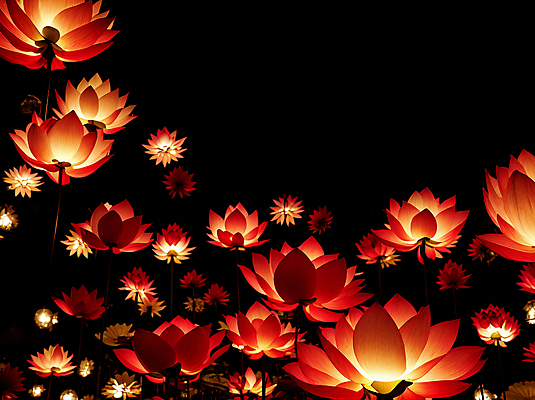 JPG 편집이미지 불교 사람없음 빨간색 빛 어둠 등불 야간 저녁 연등 편집실사 AI포토 AI콘텐츠 자연요소 종교 컬러 조명 불교용품 CG 파일형식