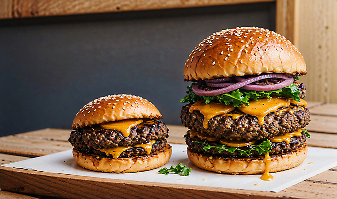 JPG 스튜디오촬영 편집이미지 빵 치즈 패스트푸드 서양음식 사람없음 햄버거 깨 패티 치즈버거 편집실사 AI포토 AI콘텐츠 음식 식재료 유제품 실내 조미료 인스턴트 CG 파일형식