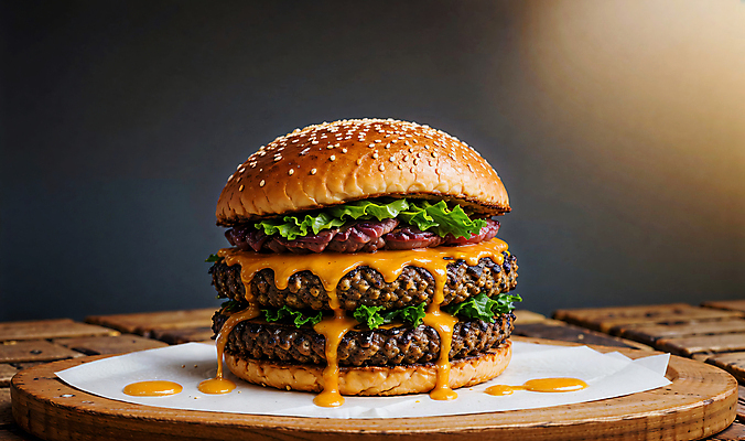 JPG 스튜디오촬영 편집이미지 빵 치즈 패스트푸드 서양음식 사람없음 햄버거 깨 패티 치즈버거 편집실사 AI포토 AI콘텐츠 음식 식재료 유제품 실내 조미료 인스턴트 CG 파일형식