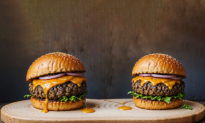 JPG 스튜디오촬영 편집이미지 빵 치즈 패스트푸드 서양음식 사람없음 햄버거 깨 패티 치즈버거 편집실사 AI포토 AI콘텐츠 음식 식재료 유제품 실내 조미료 인스턴트 CG 파일형식