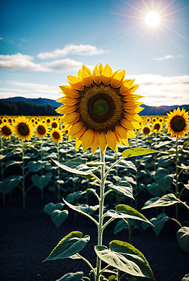 JPG 주간 구름 편집이미지 꽃밭 하늘 해바라기 풍경 사람없음 야외 아웃포커스 여름 햇빛 태양 편집실사 AI포토 AI콘텐츠 자연요소 계절 꽃 촬영기법 CG 파일형식